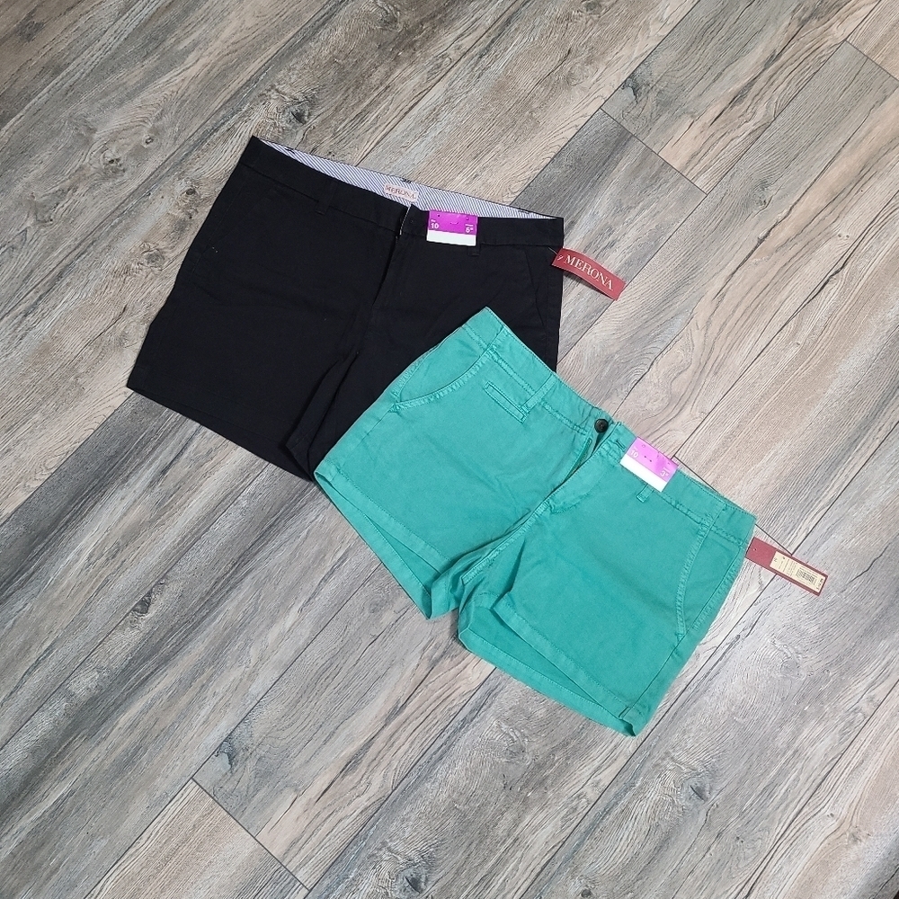 2 New Shorts, 3" Green, 5" Black